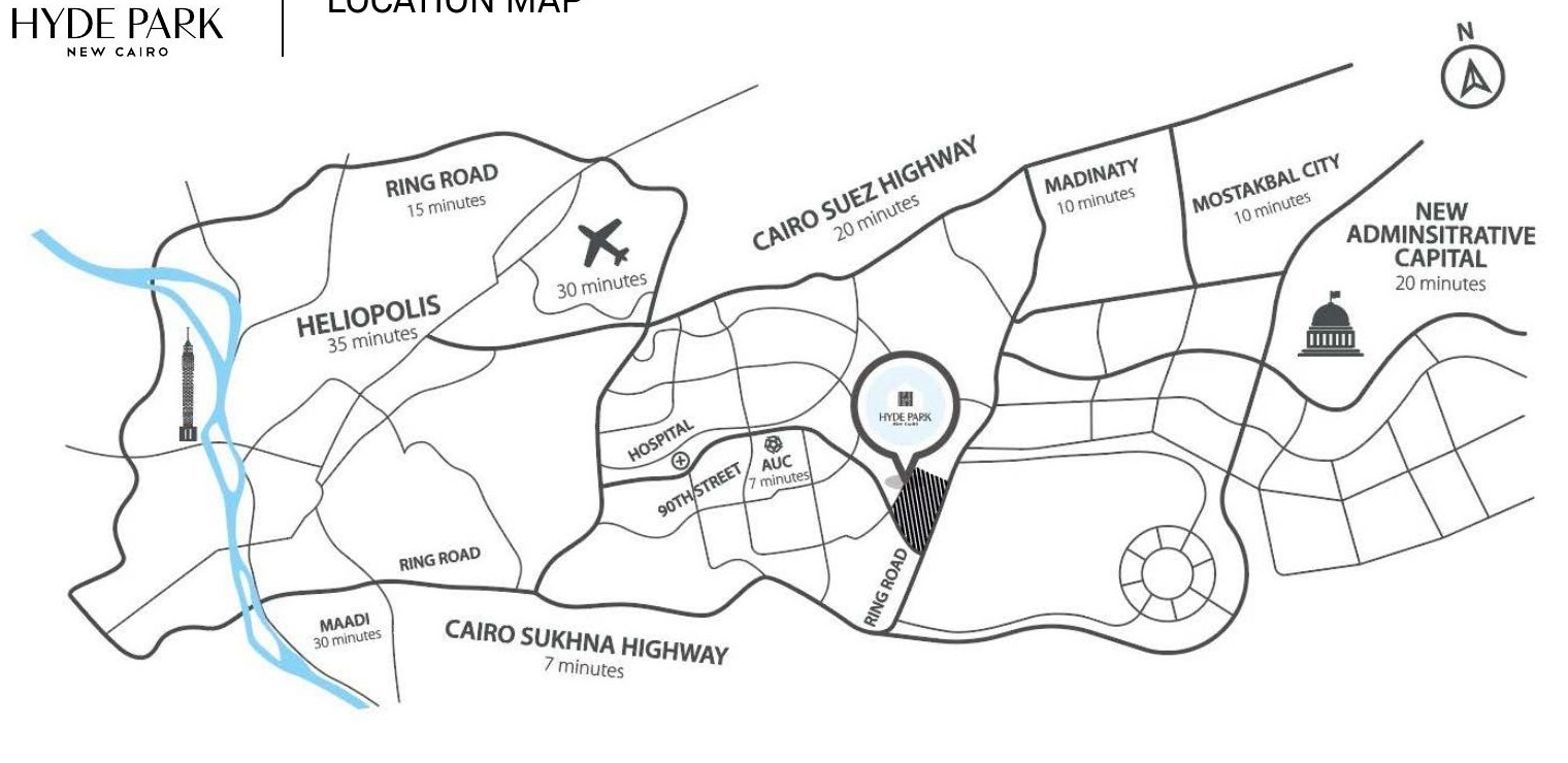 Hyde Park New Cairo location map